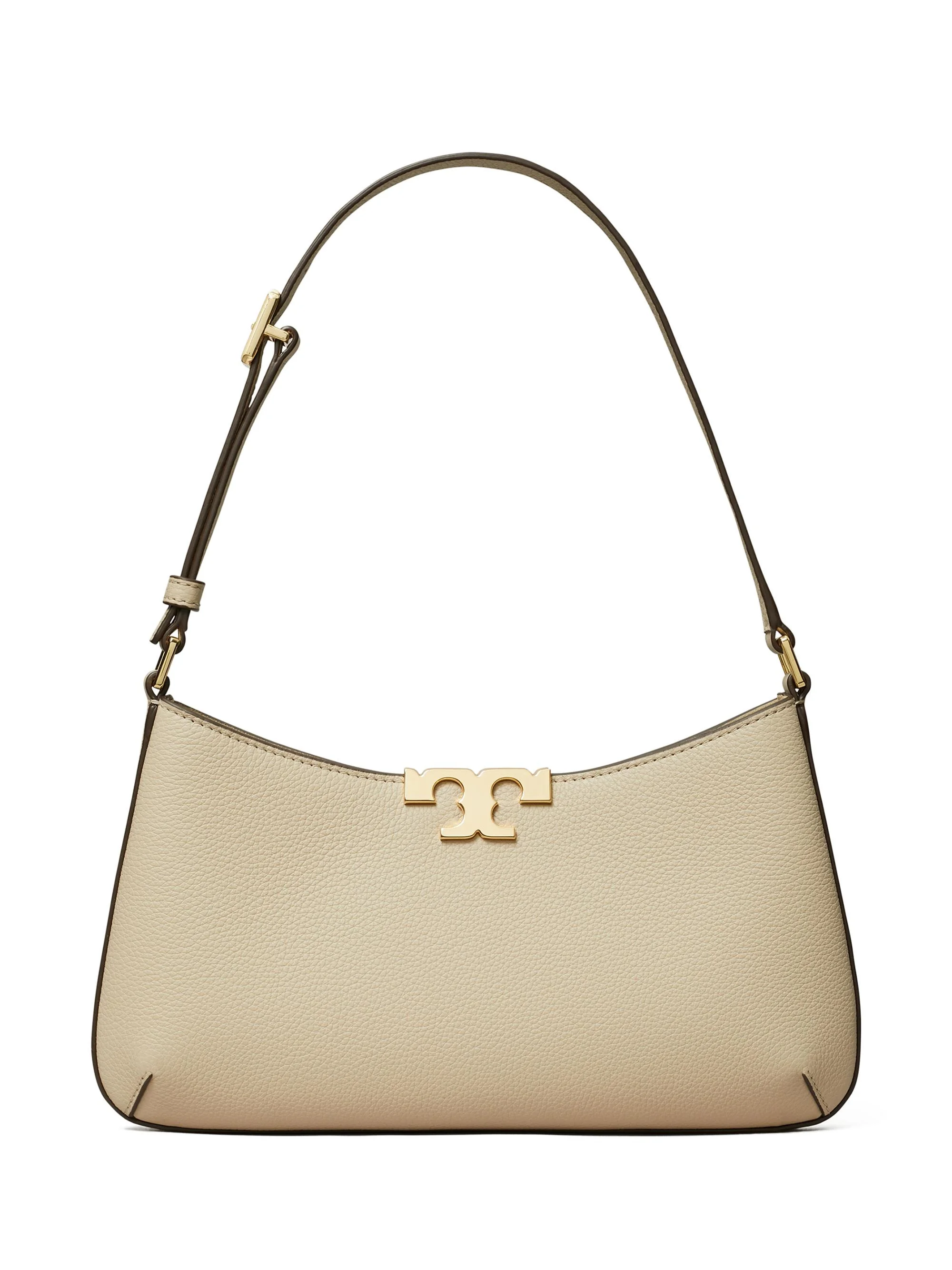 Women's Eleanor Soft Slim Pebbled Leather Shoulder Bag - Light Stone - 1