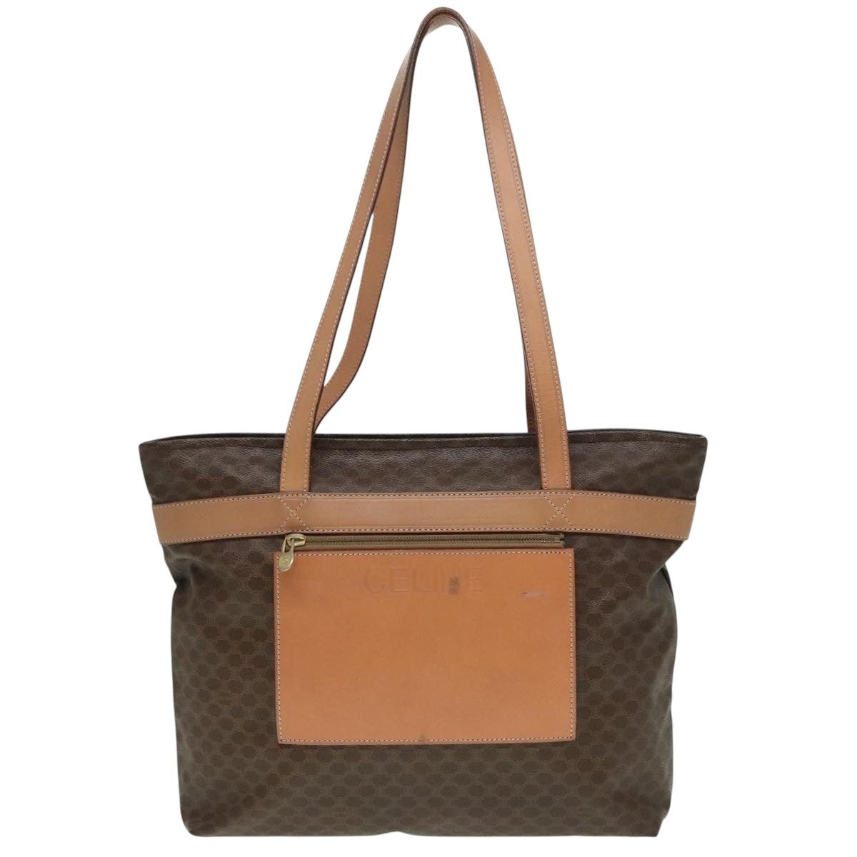 CELINE Macadam Canvas Tote Bag Pvc Leather Brown Gold - 13