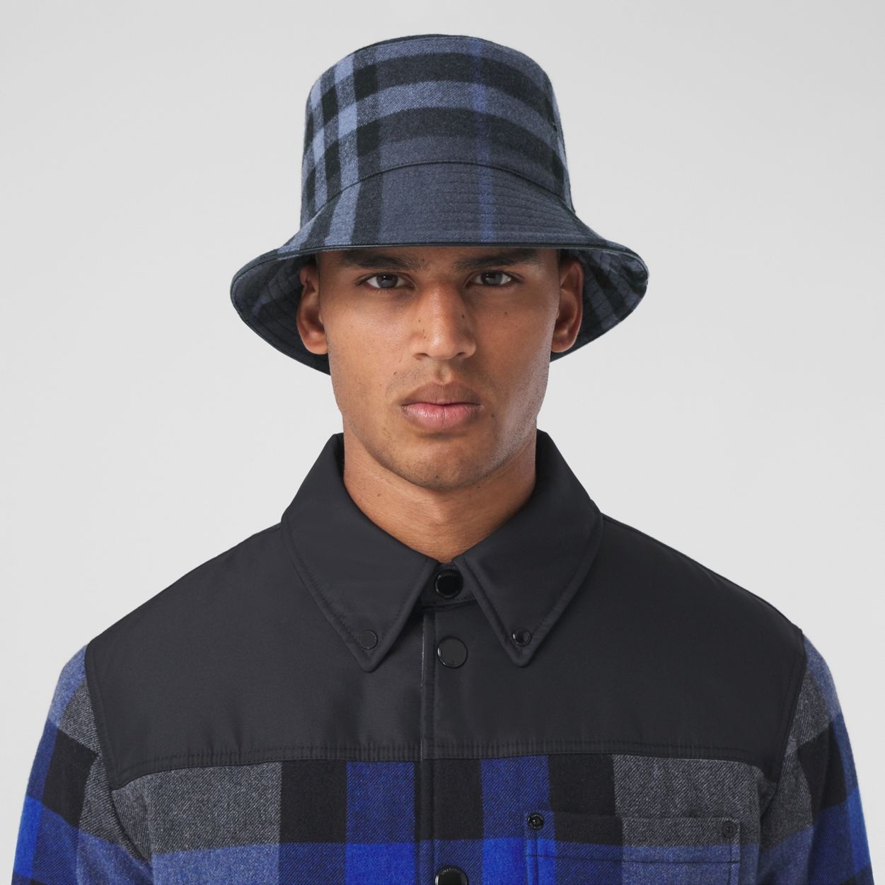 Check Wool Cashmere Bucket Hat - 3
