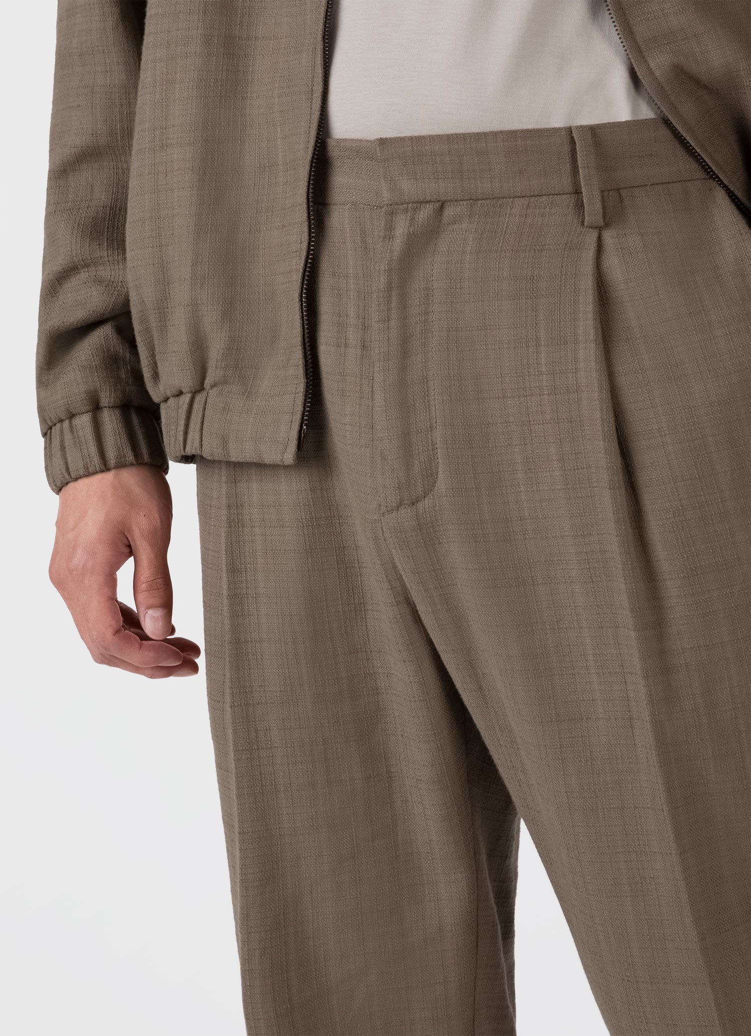 Cotton Raffia Pleat Trouser - 6