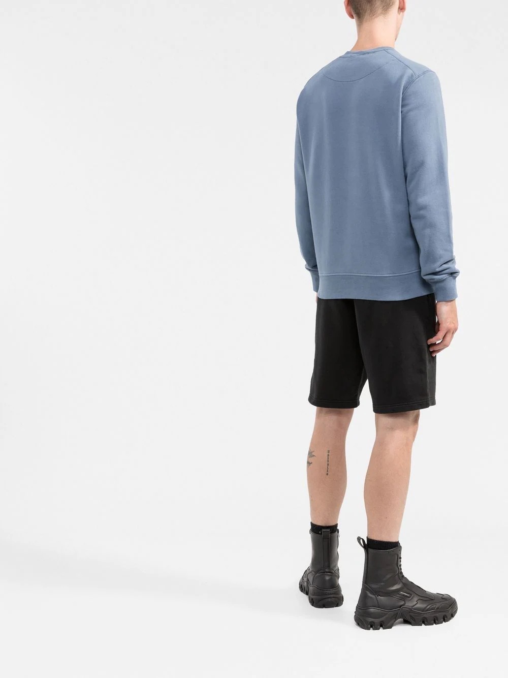 logo-patch cotton track shorts - 4