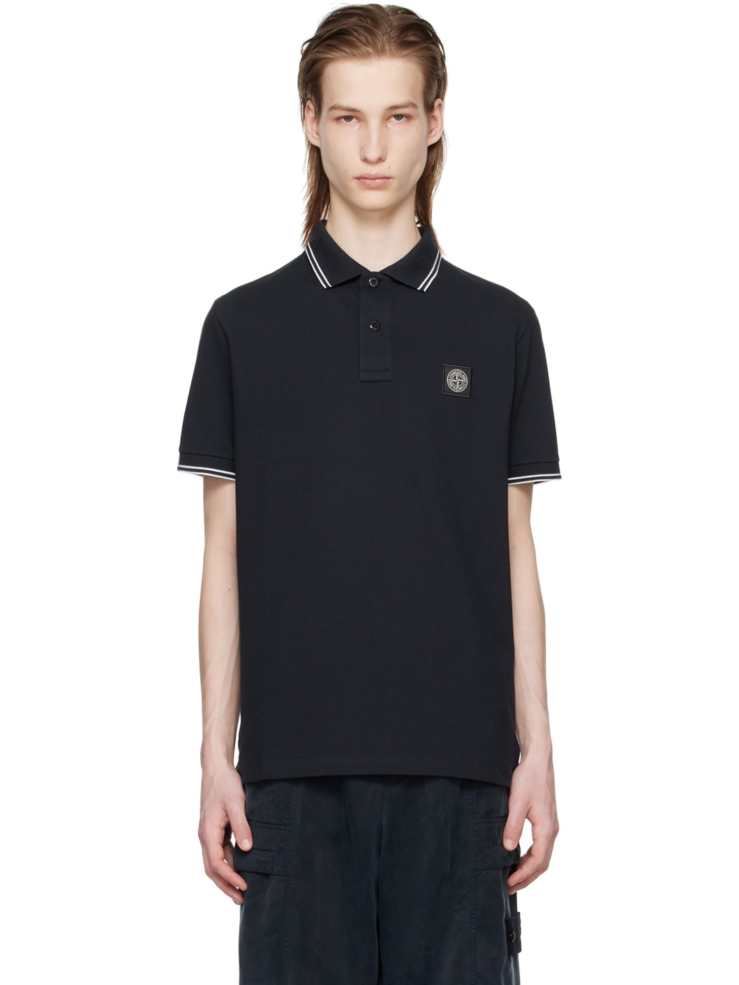 Navy Patch Polo - 1