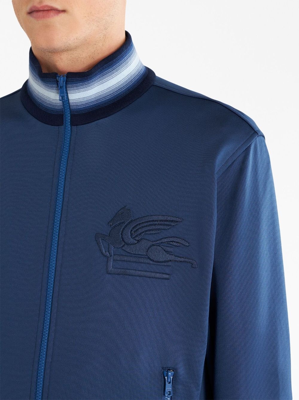 logo-embroidered stripe-detailing jacket - 4