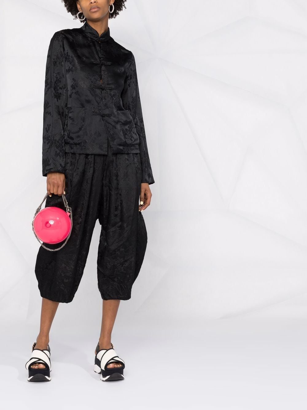 floral-jacquard shirt - 2
