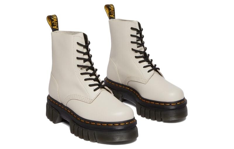 (WMNS) Dr. Martens Audrick Nappa Leather Platform Ankle Boots 'Cobblestone Grey' 27149055 - 3