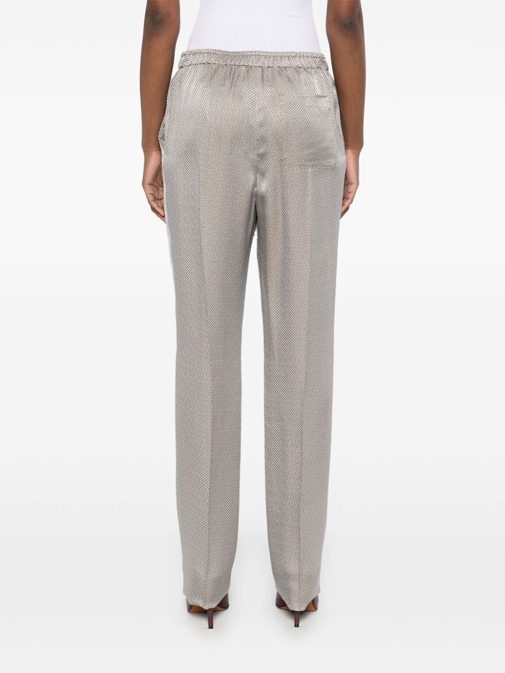 pattern-jacquard trousers - 4