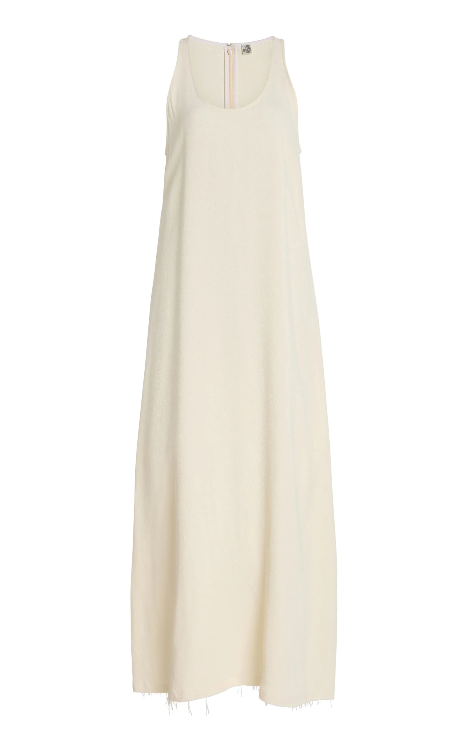 Scoop-Neck Sablé Dress ivory - 1