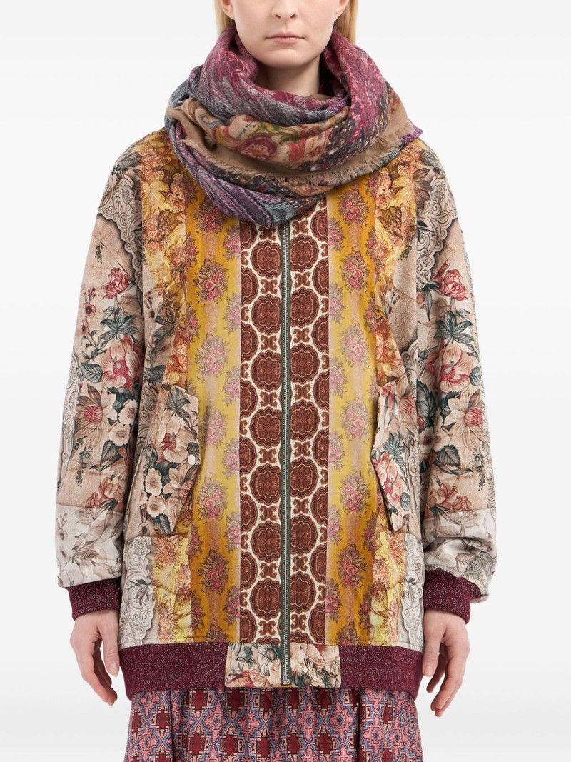 Pierre-Louis Mascia floral-pattern fringed-edges scarf outlook