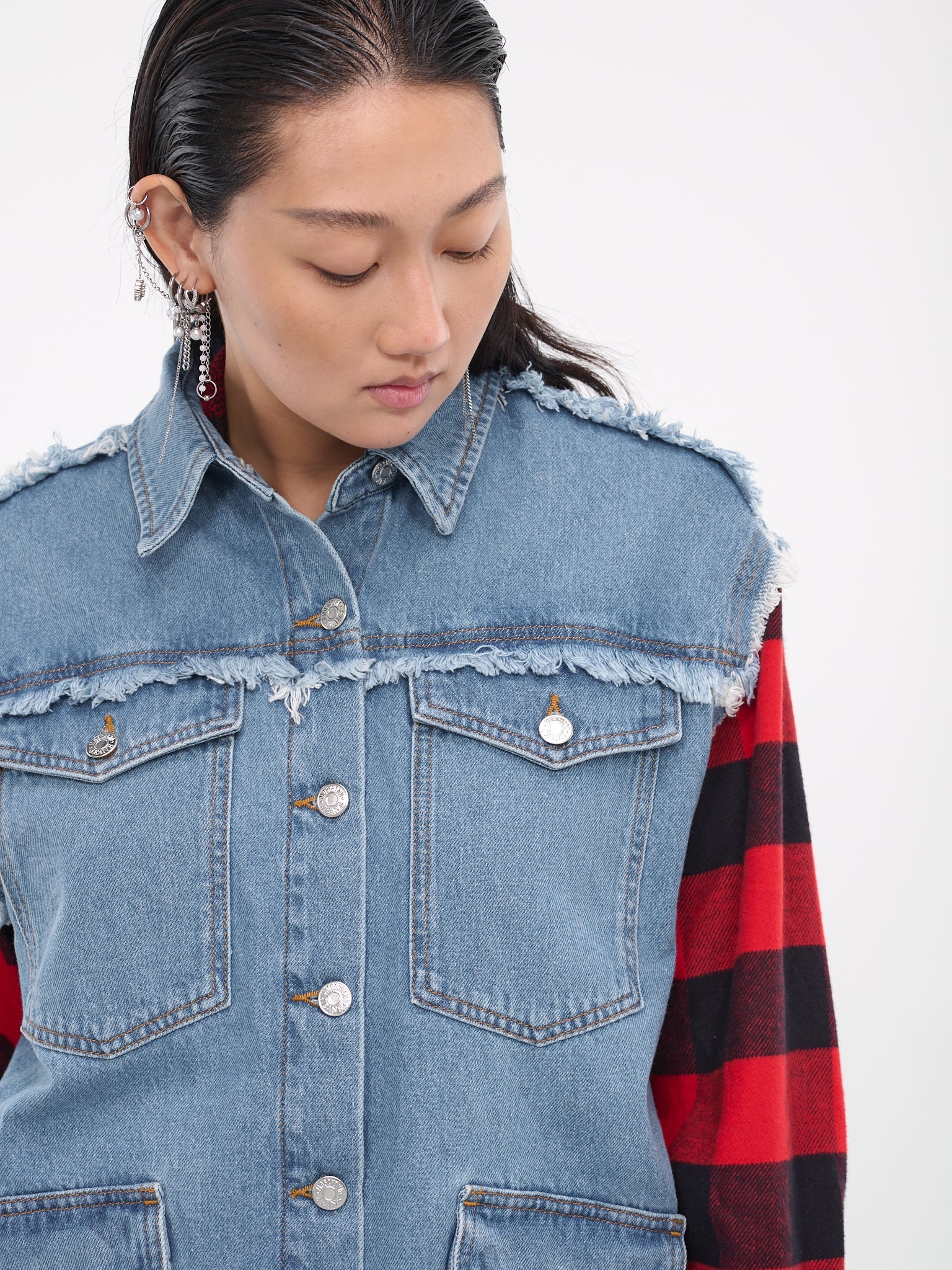 Check Denim Shirt - 4