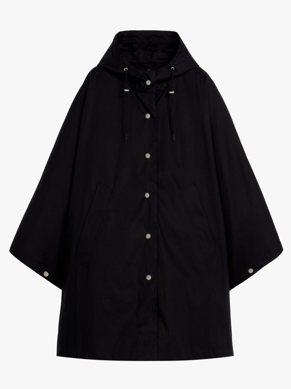 BONI BLACK RAINTEC COTTON HOODED PONCHO | LMC-010 - 1