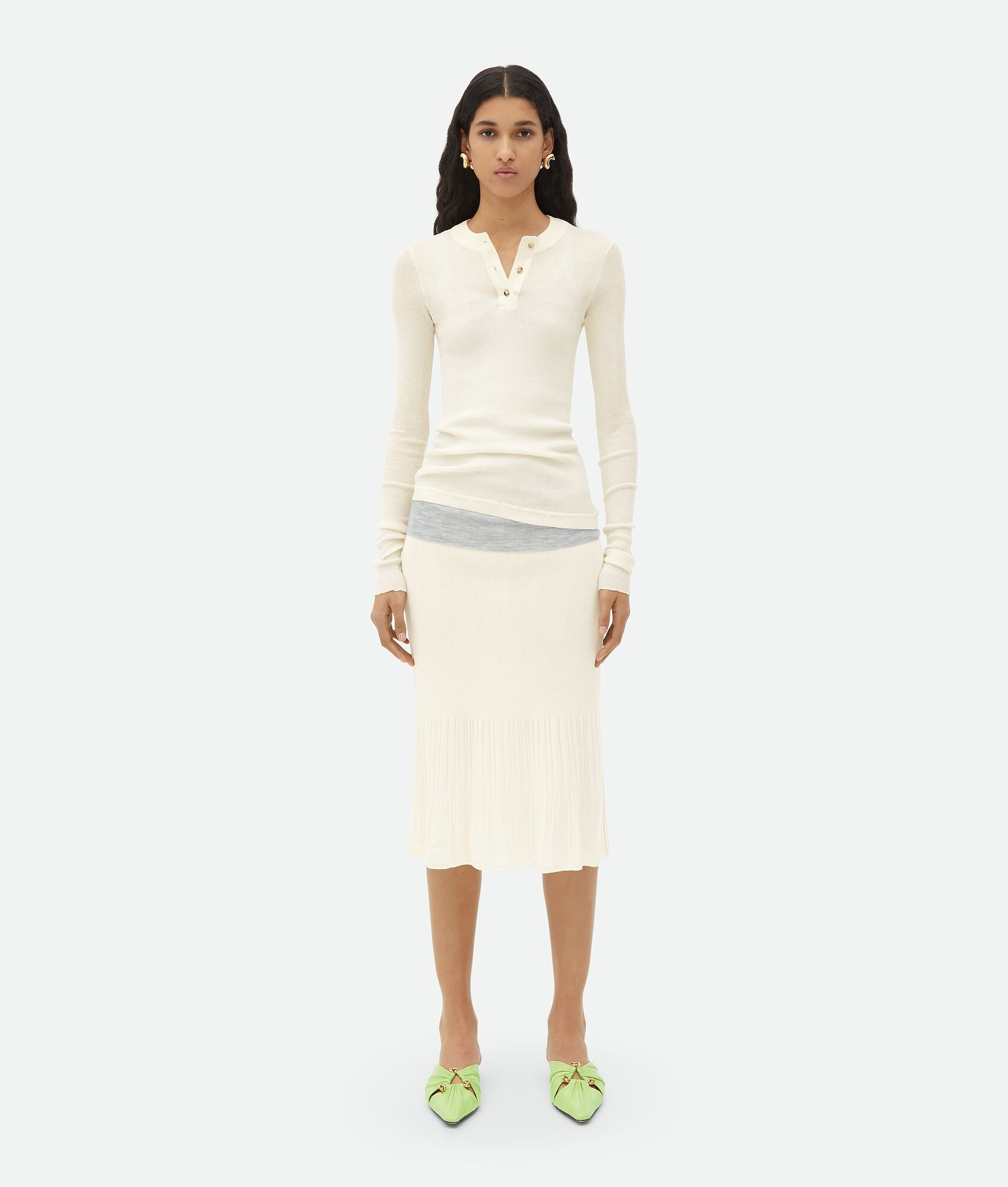 Light Wool Midi Skirt - 1