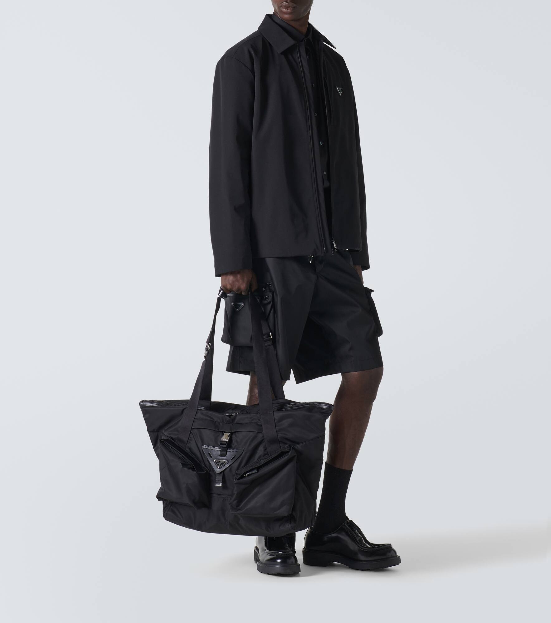 Re-Nylon leather-trimmed duffel bag - 7