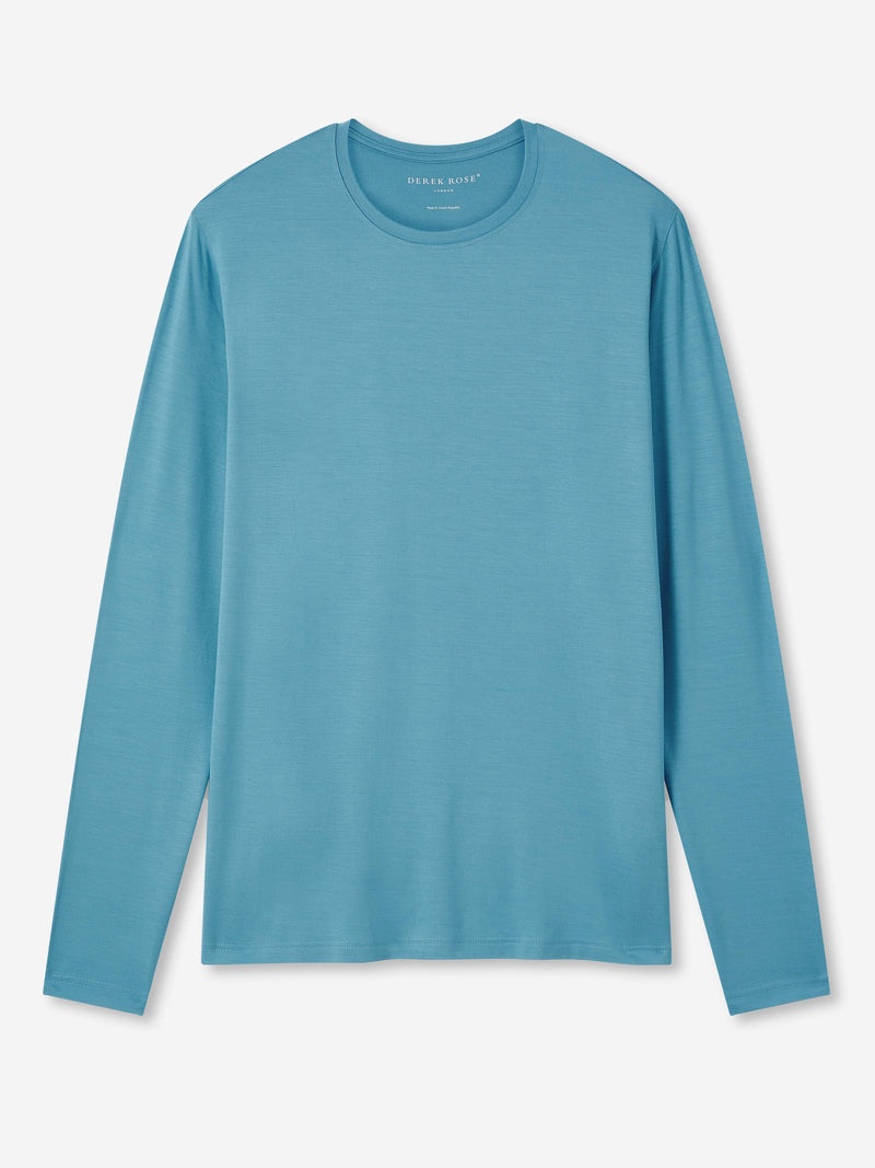Men's Long Sleeve T-Shirt Basel Micro Modal Stretch Harbour Blue - 1