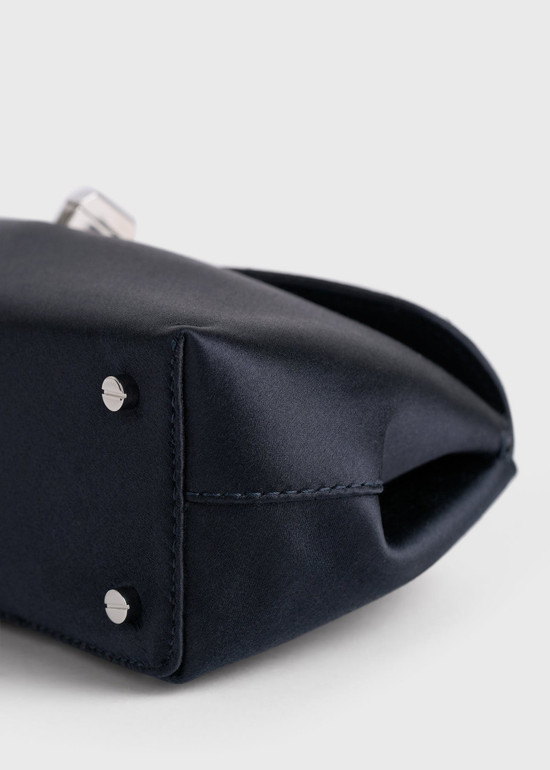 Mini T-lock satin clutch navy 5