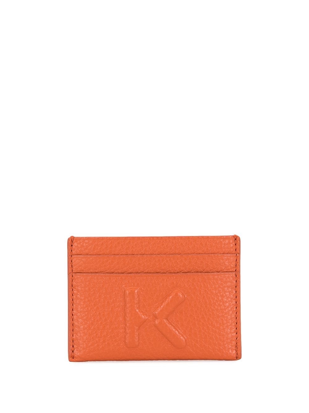 embossed-logo leather cardholder - 1