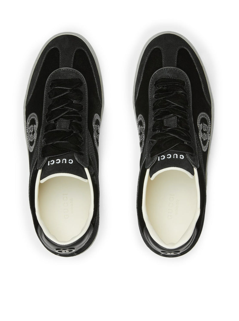 Gucci Women Black Velvet Sneakers - 5