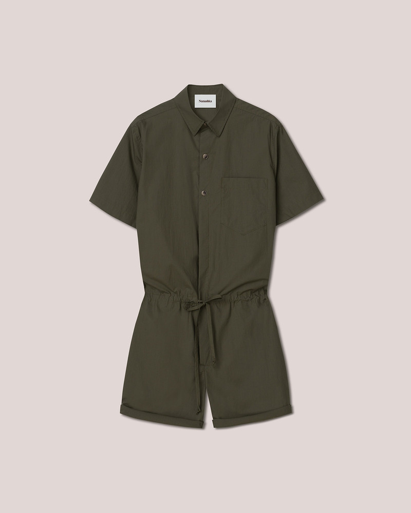 BENJA - Poplin jumpsuit - Olive 1