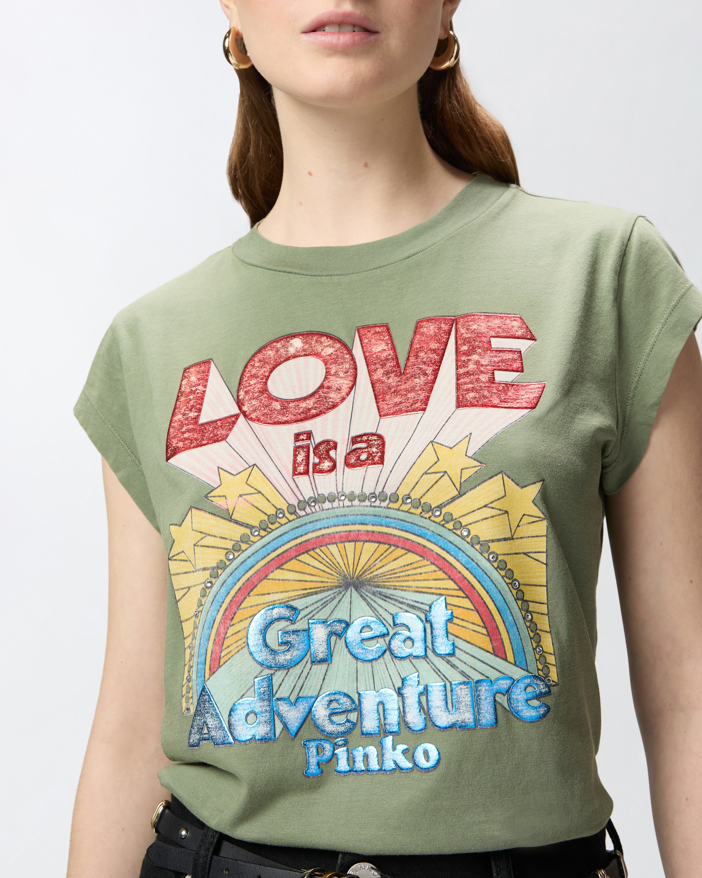 LOVE PRINT T-SHIRT WITH STARS - 5