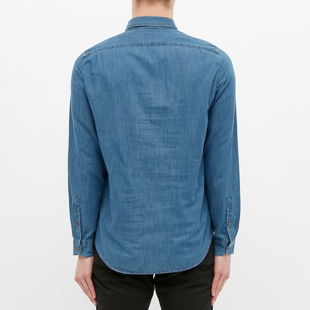 Paul Smith Multi Coloured Stitch Button Down Denim Shirt - 5