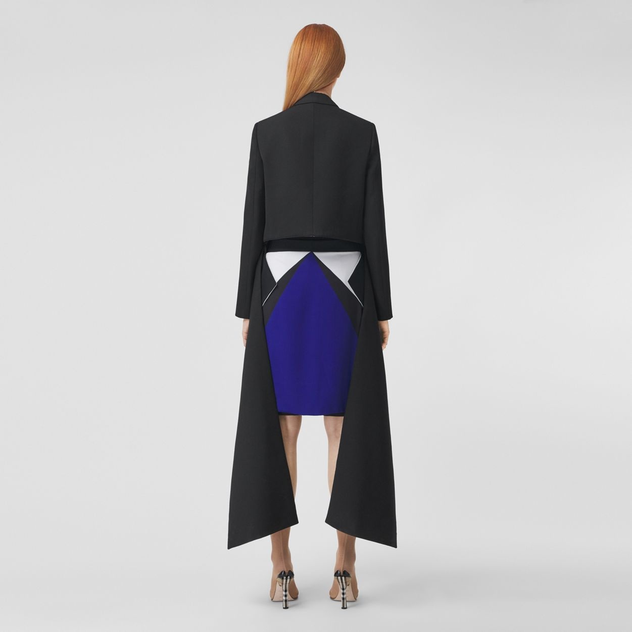 Exaggerated Panel Detail Wool Tailored Jacket - 4