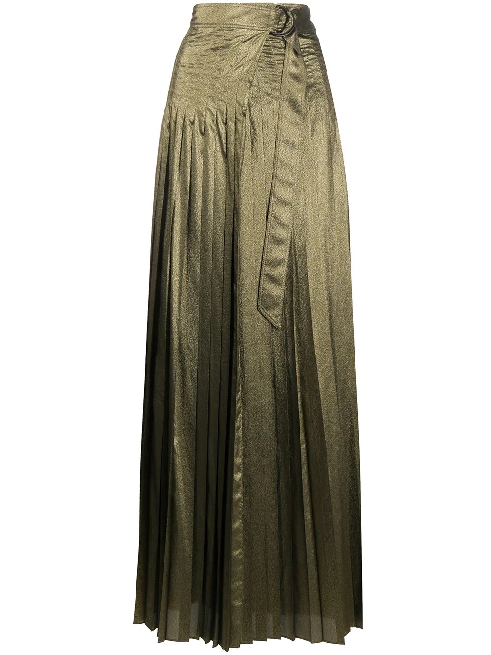 belted long pleated skirt - 1