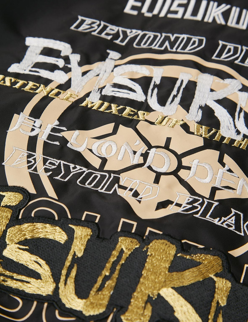 Multi-Layered Graphics Print Padded Bomber Jacket 7