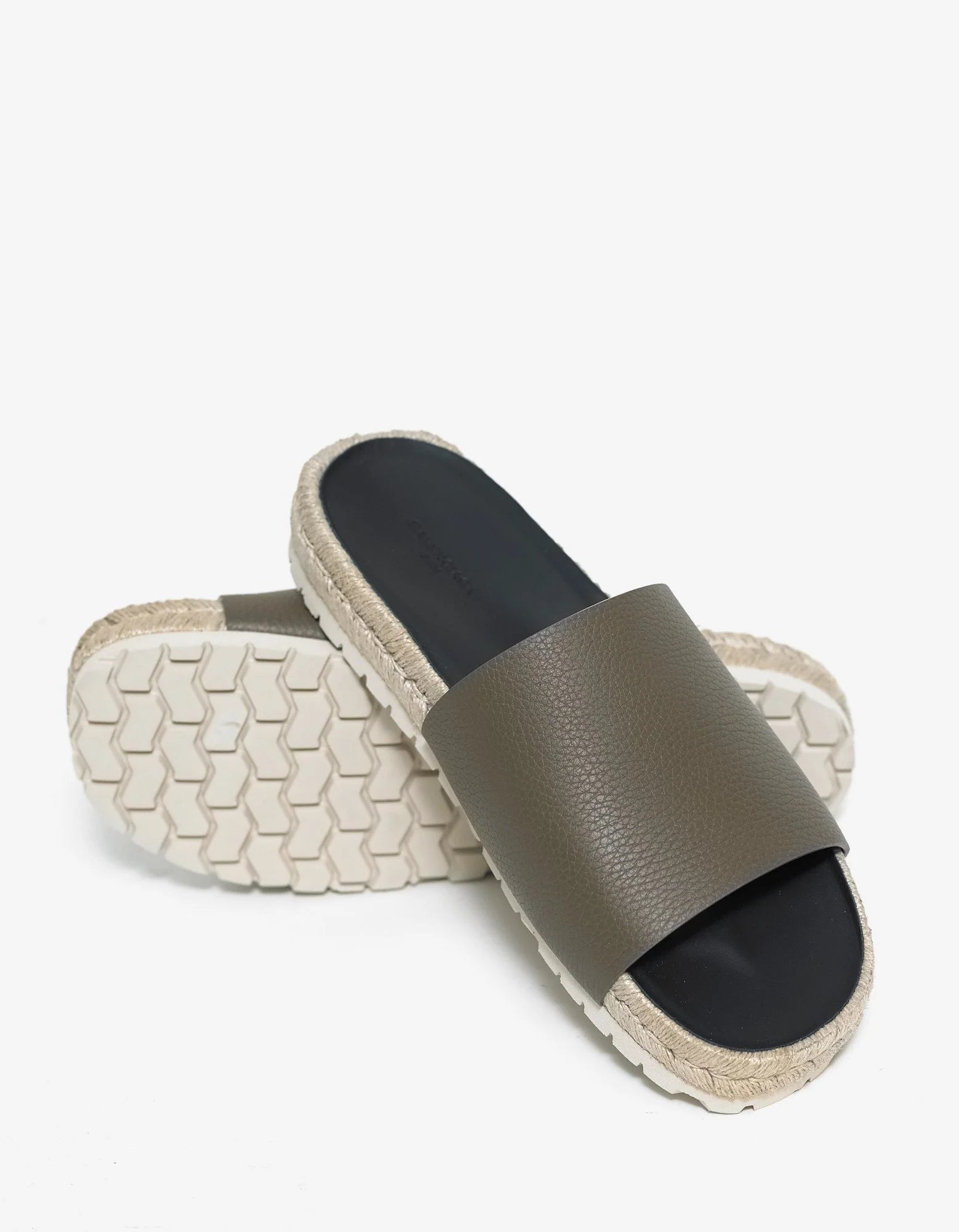 Balenciaga Khaki Leather Espadrille Sandals - 6