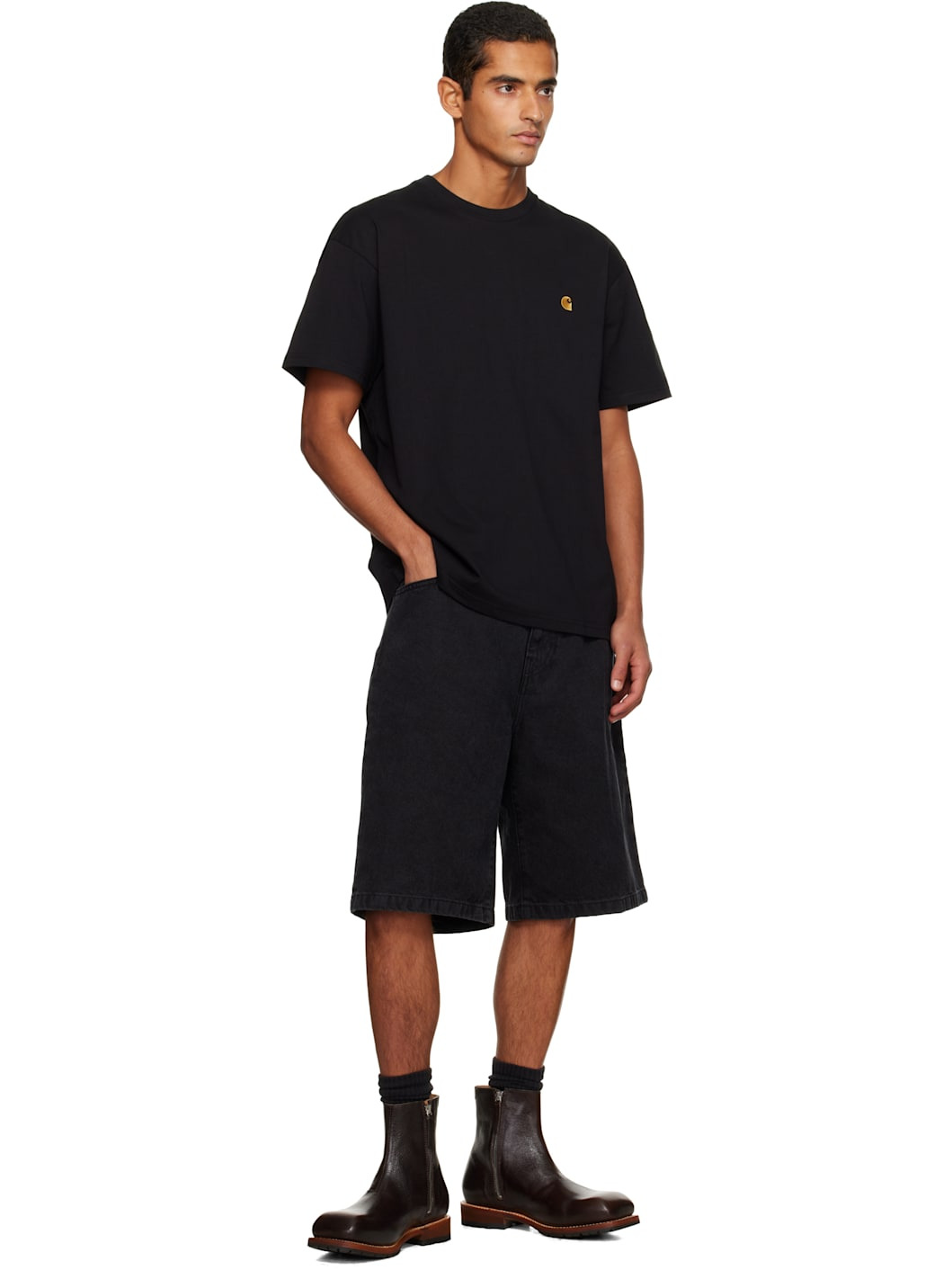Black Landon Denim Shorts - 4