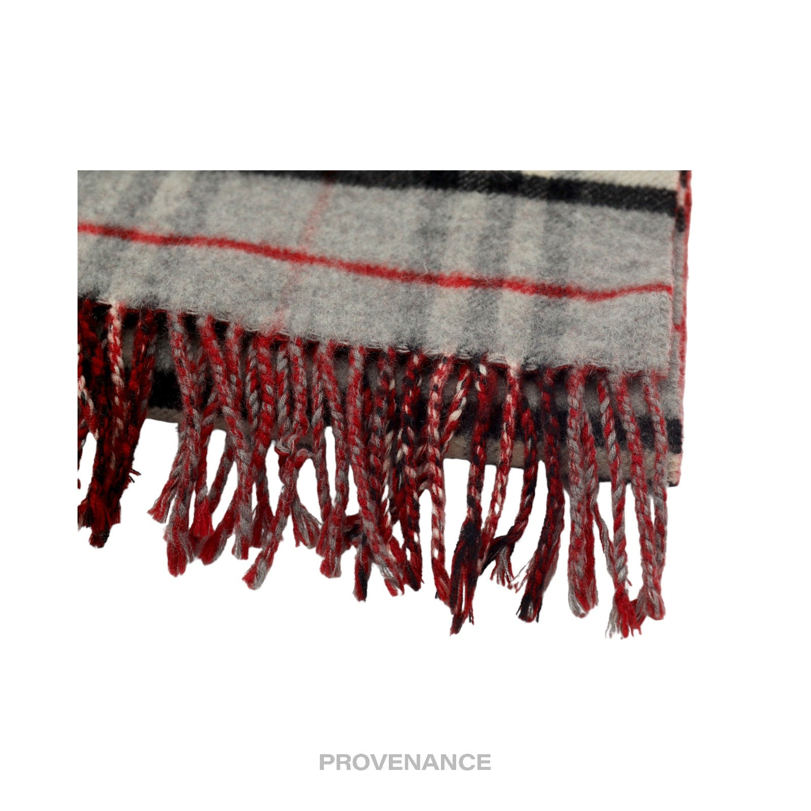 Burberry Scarf - Nova Check Cashmere Grey Red - 4