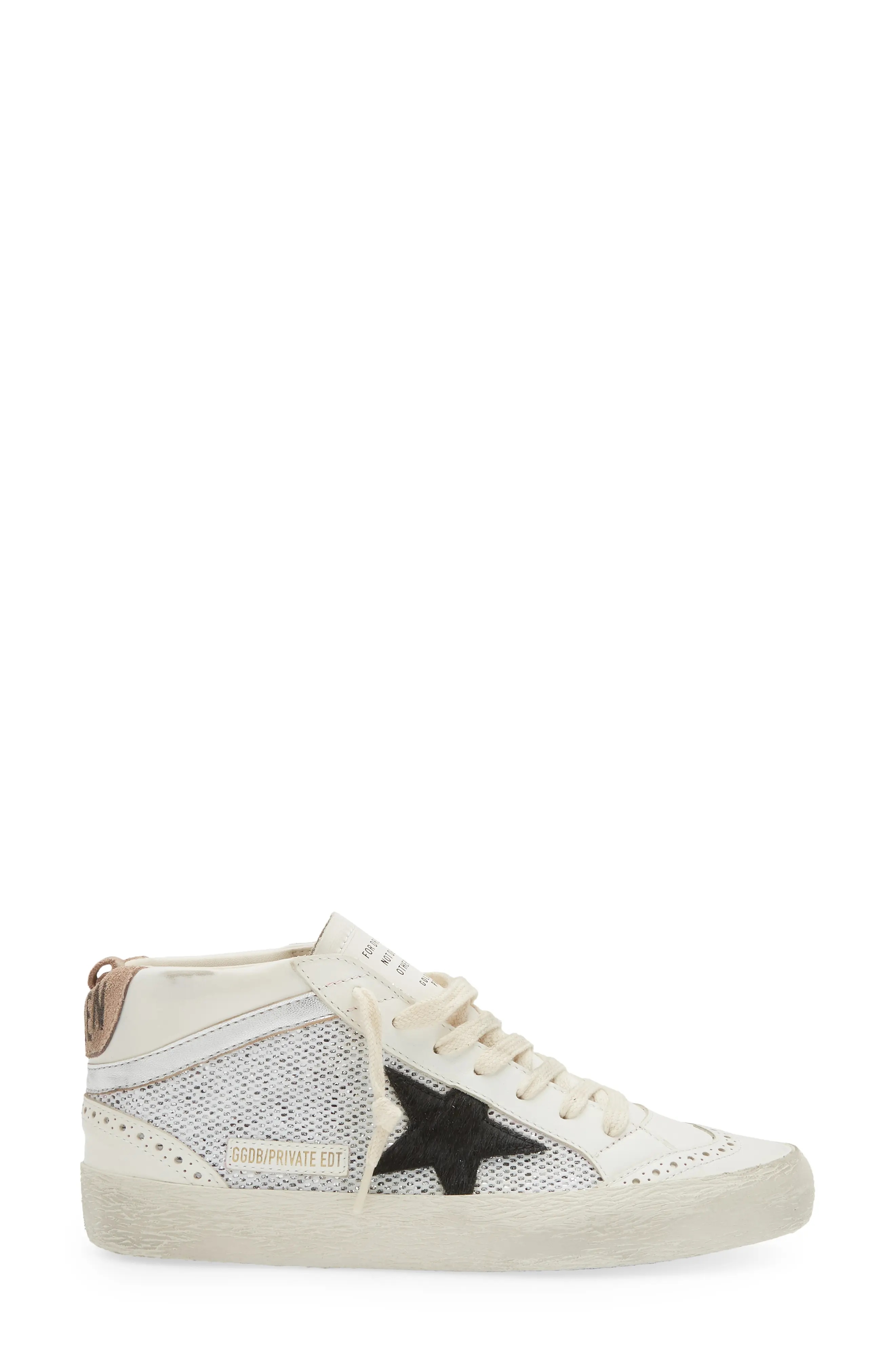 Mid Star Low Top Sneaker in White/Black - 3