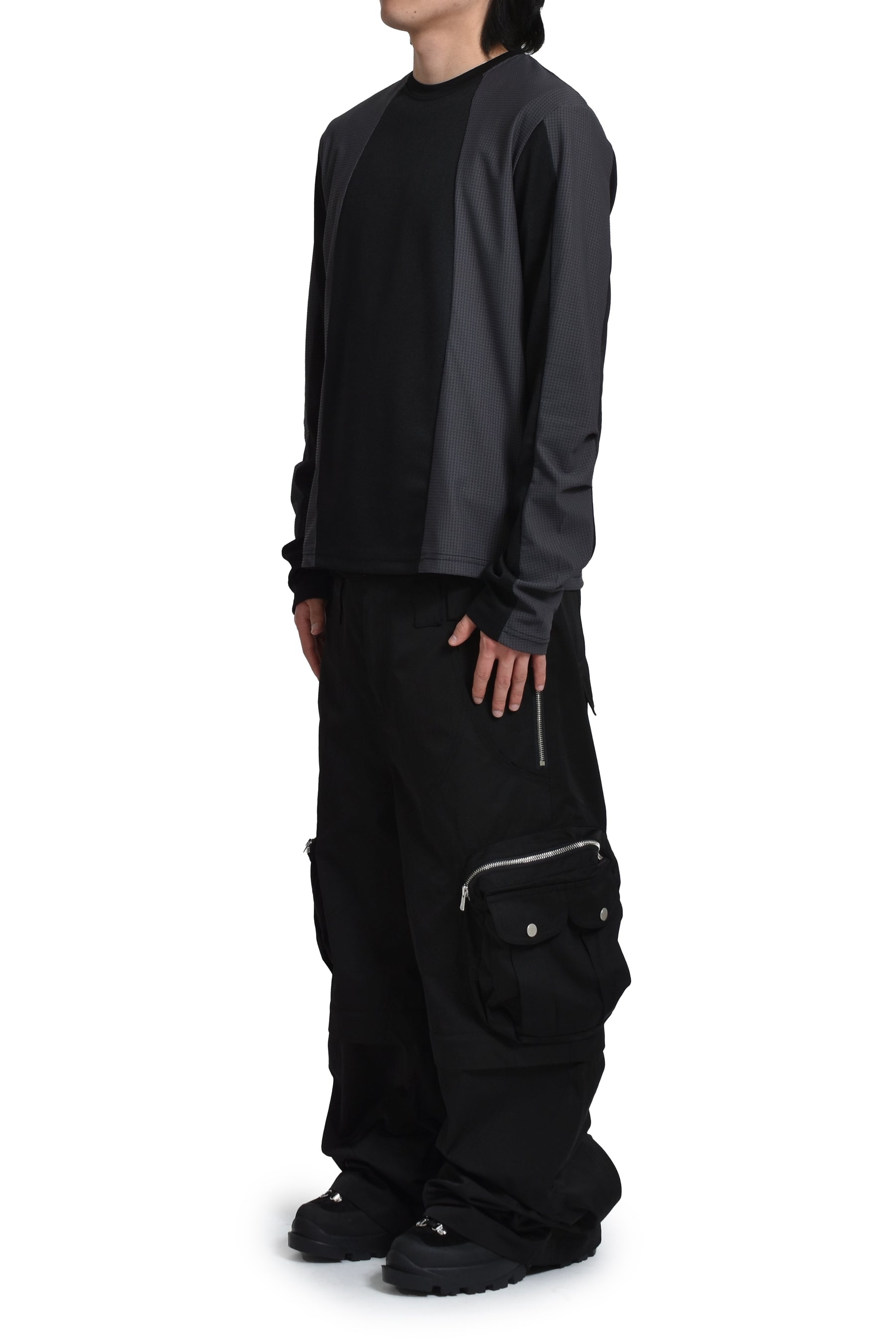 DIFFRACTION CONVERTIBLE CARGO TROUSERS / BLK - 4
