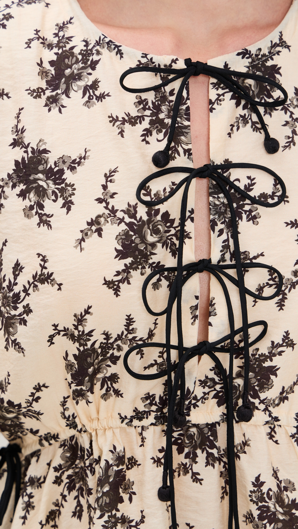 Joan Print Tie Front Top - 5