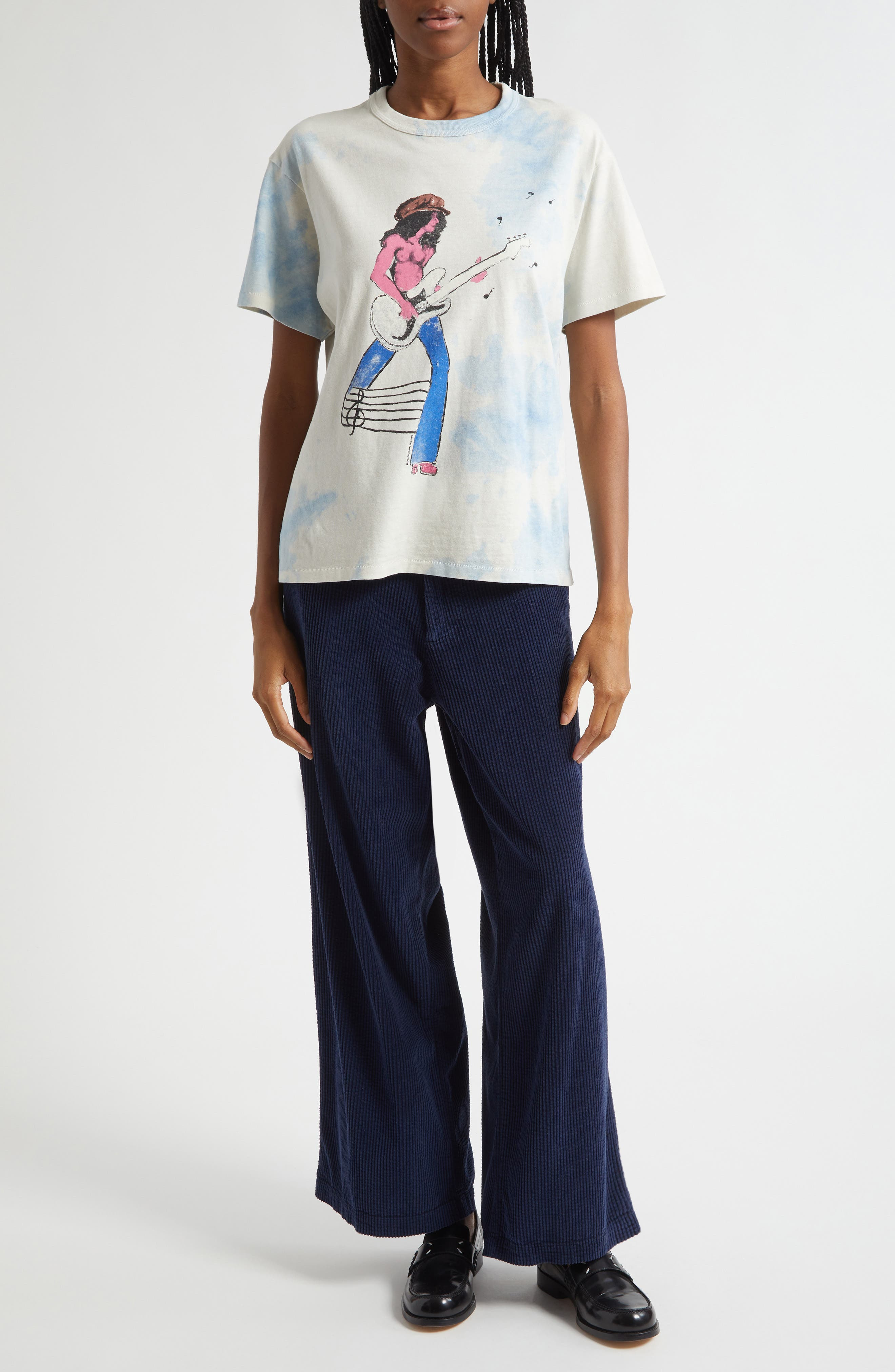 ERL Gender Inclusive Rocker Graphic T-Shirt in White Blue at Nordstrom - 2