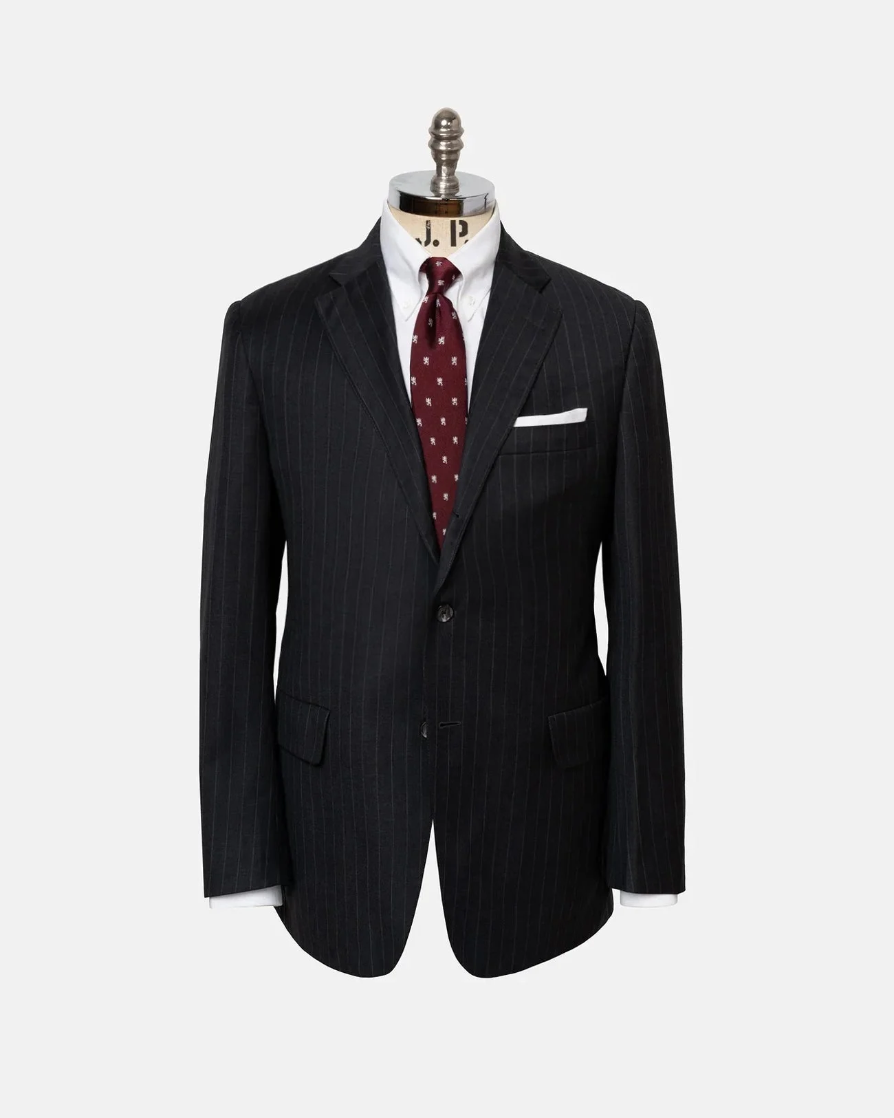 MADE-IN-USA GREY CHALKSTRIPE SUIT - 1
