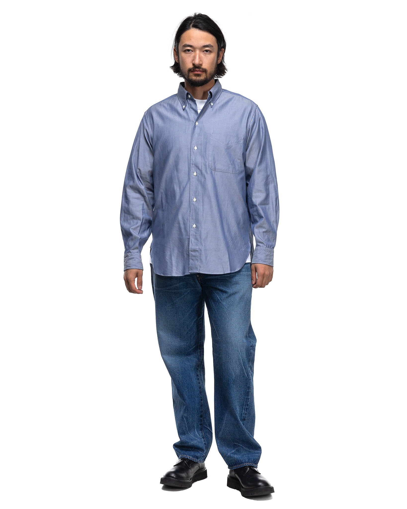 KAPTAIN SUNSHINE Polo Collar Shirt Blue | havenshop | REVERSIBLE KAPTAIN SUNSHINE Polo Collar Shirt Blue | havenshop | REVERSIBLE