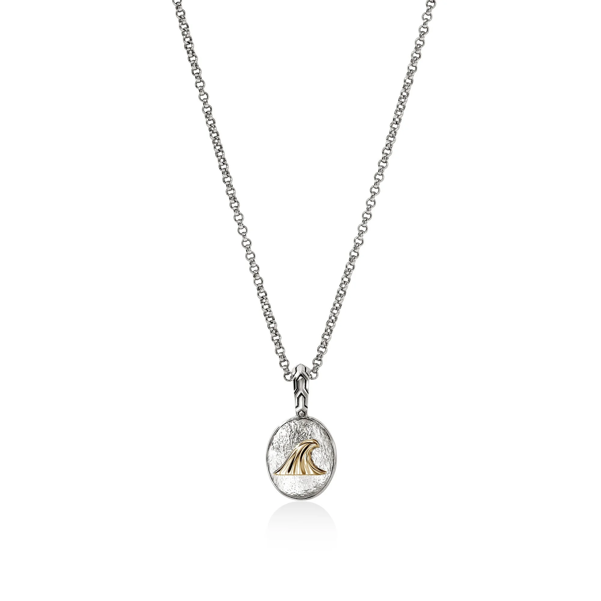 Wave Talisman Necklace, Gold, Sterling Silver - 1