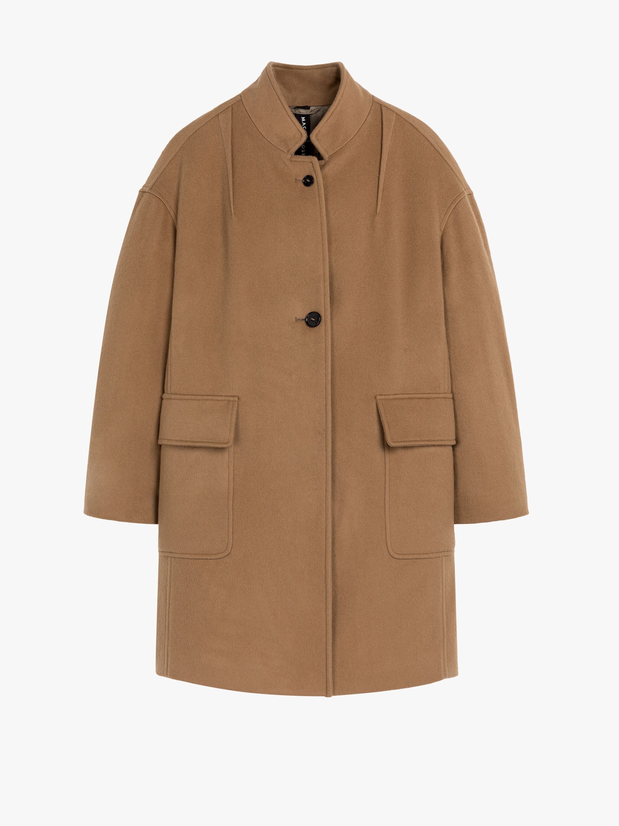 FREDDIE BEIGE WOOL & CASHMERE COCOON COAT - 1