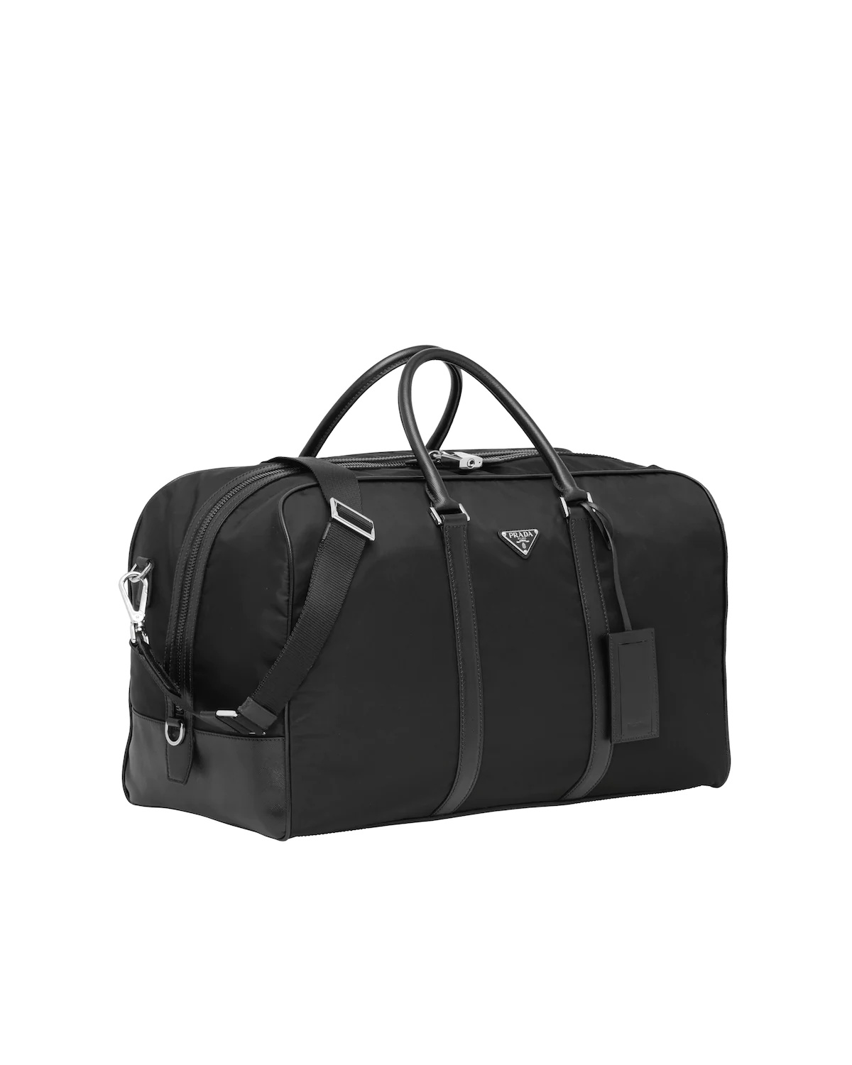 Nylon and Saffiano Leather Duffle Bag - 3