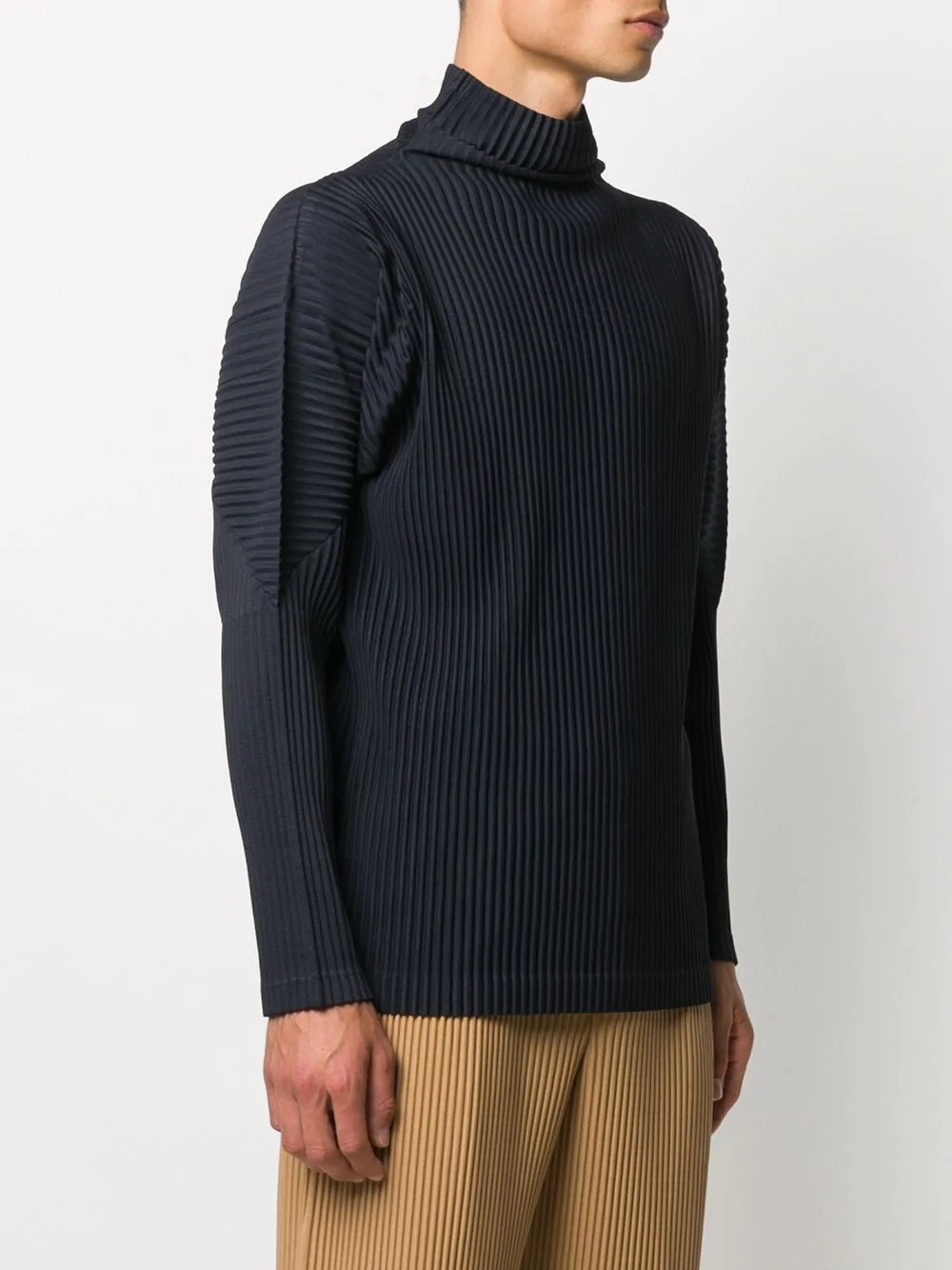 pleated roll neck shirt - 3