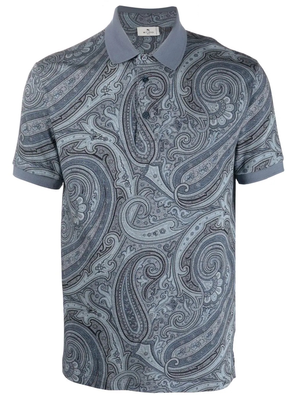 paisley-print short-sleeved polo shirt - 1