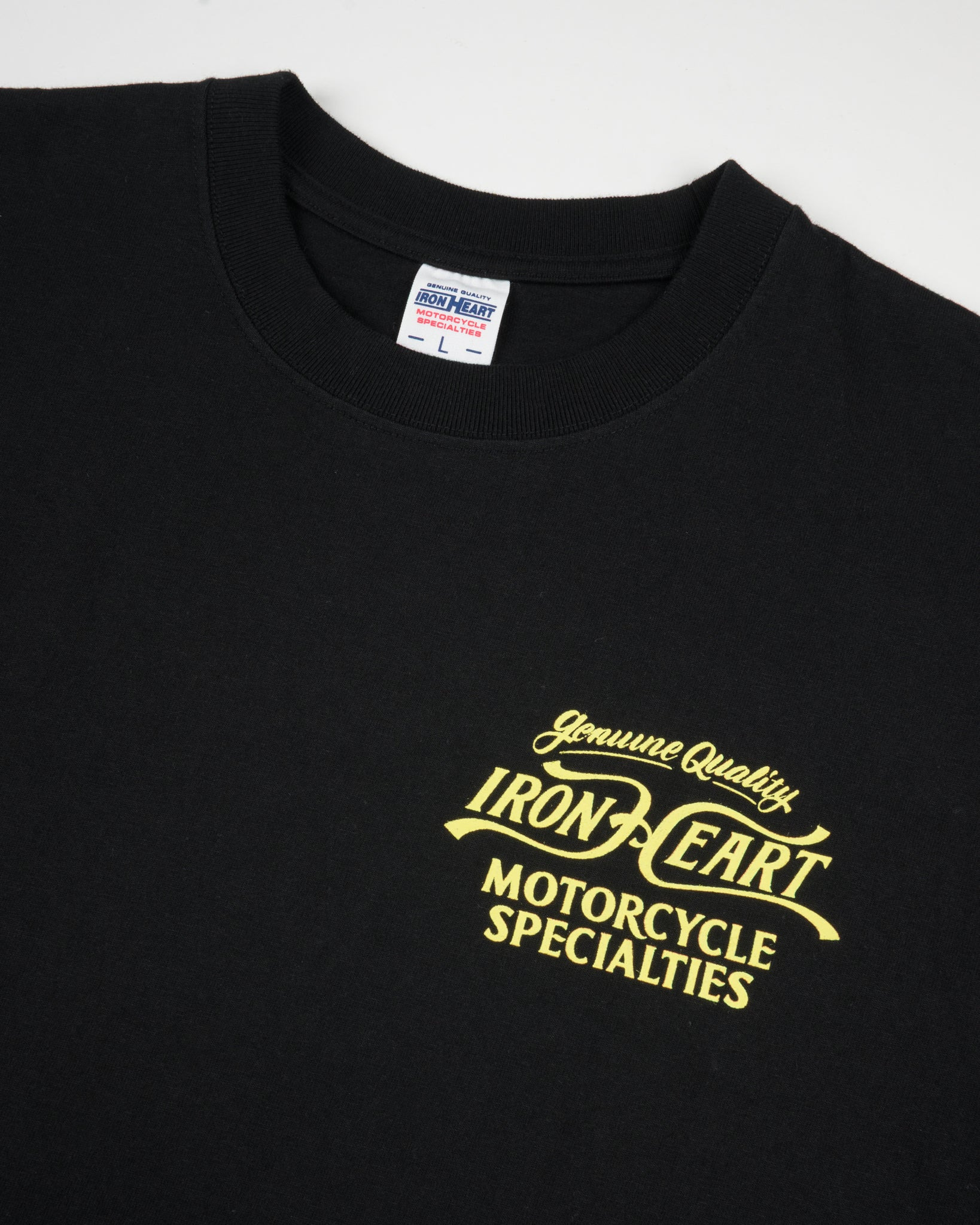 7.5OZ PRINTED LOOPWHEEL CREW NECK T-SHIRT - BLACK - 7