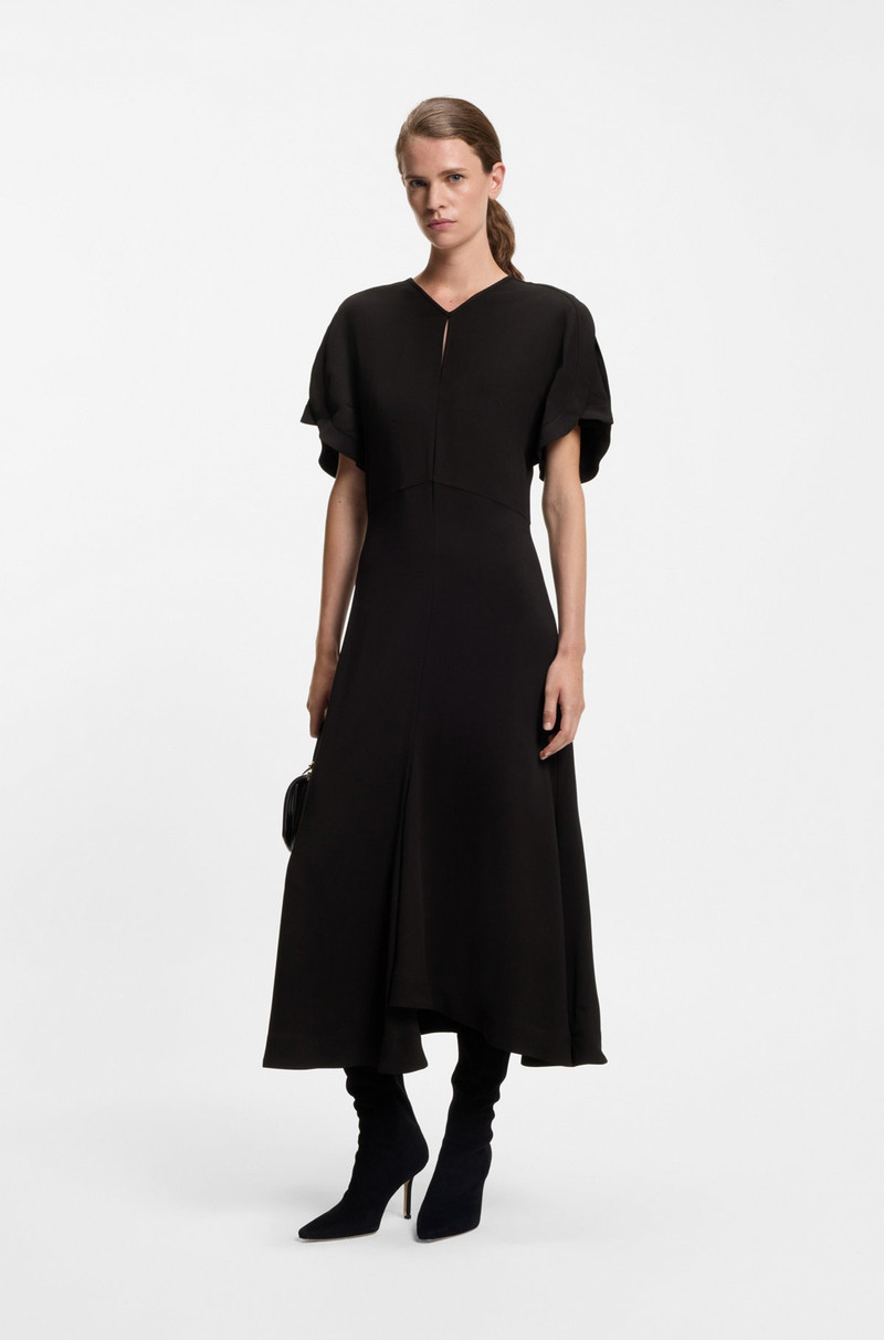 BOSS KEYHOLE-NECKLINE DRESS IN SOFT CREPE outlook