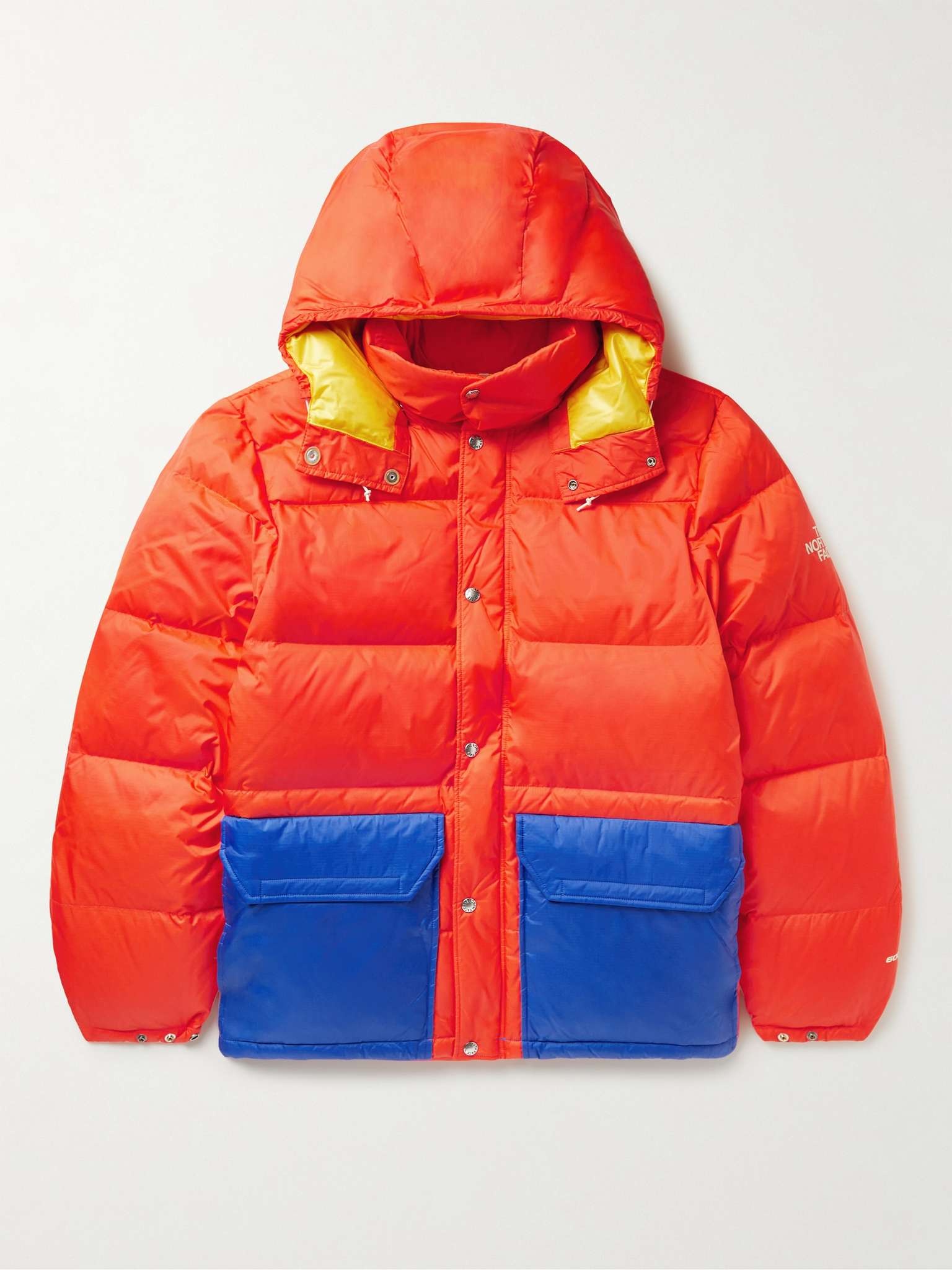 Colour-Block Logo-Print Quilted Nylon-Ripstop Hooded Down Parka - 1