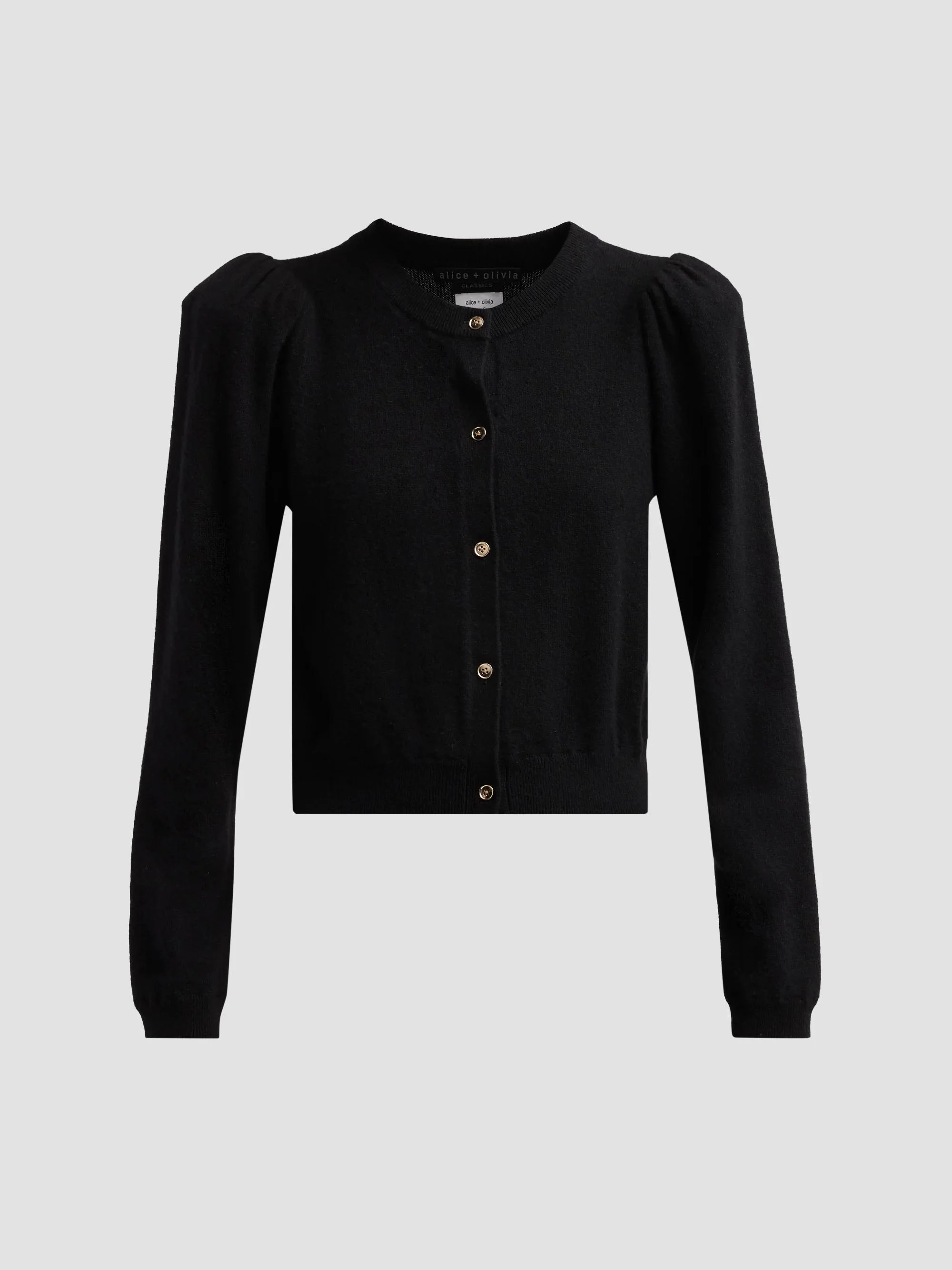 Women's Dollie Puff-Sleeve Cardigan - Black - 1