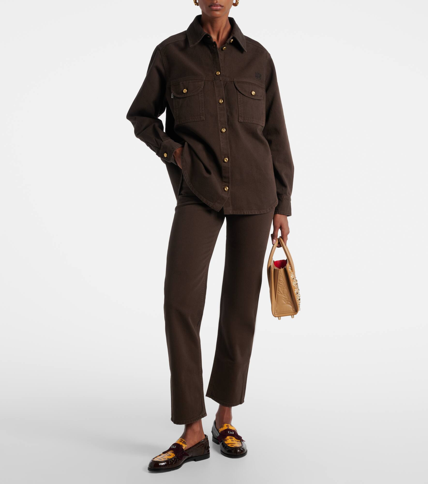 Penny croc-effect leather penny loafers - 3