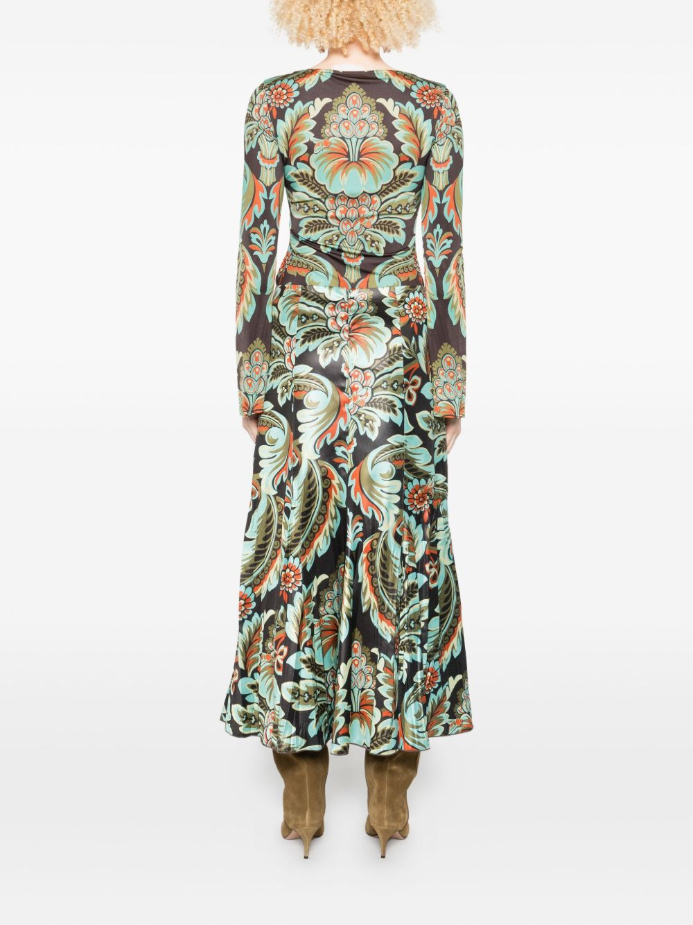 pleated floral-print skirt - 4