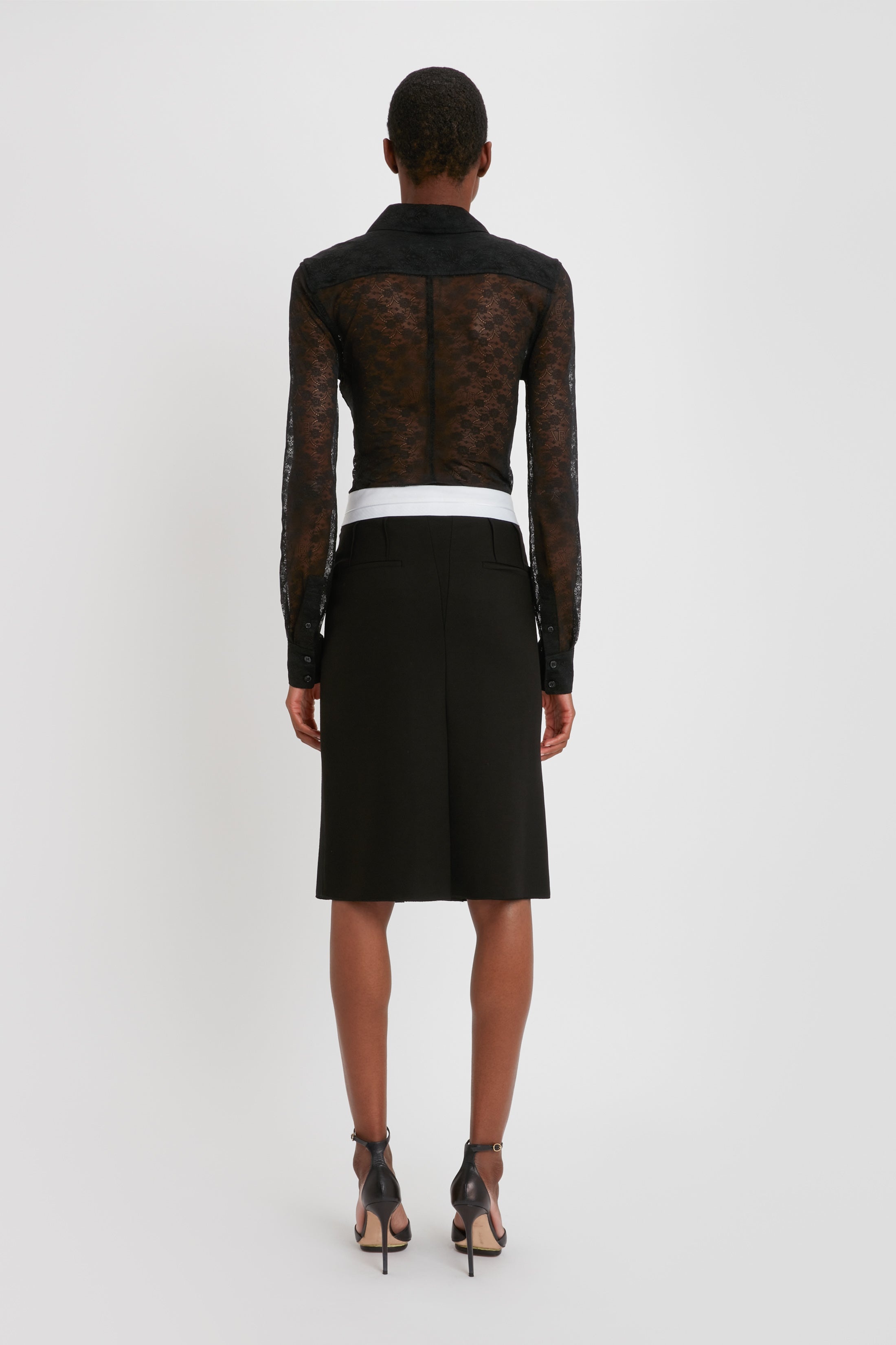 Tailored Inside Out Skirt In Black - 4