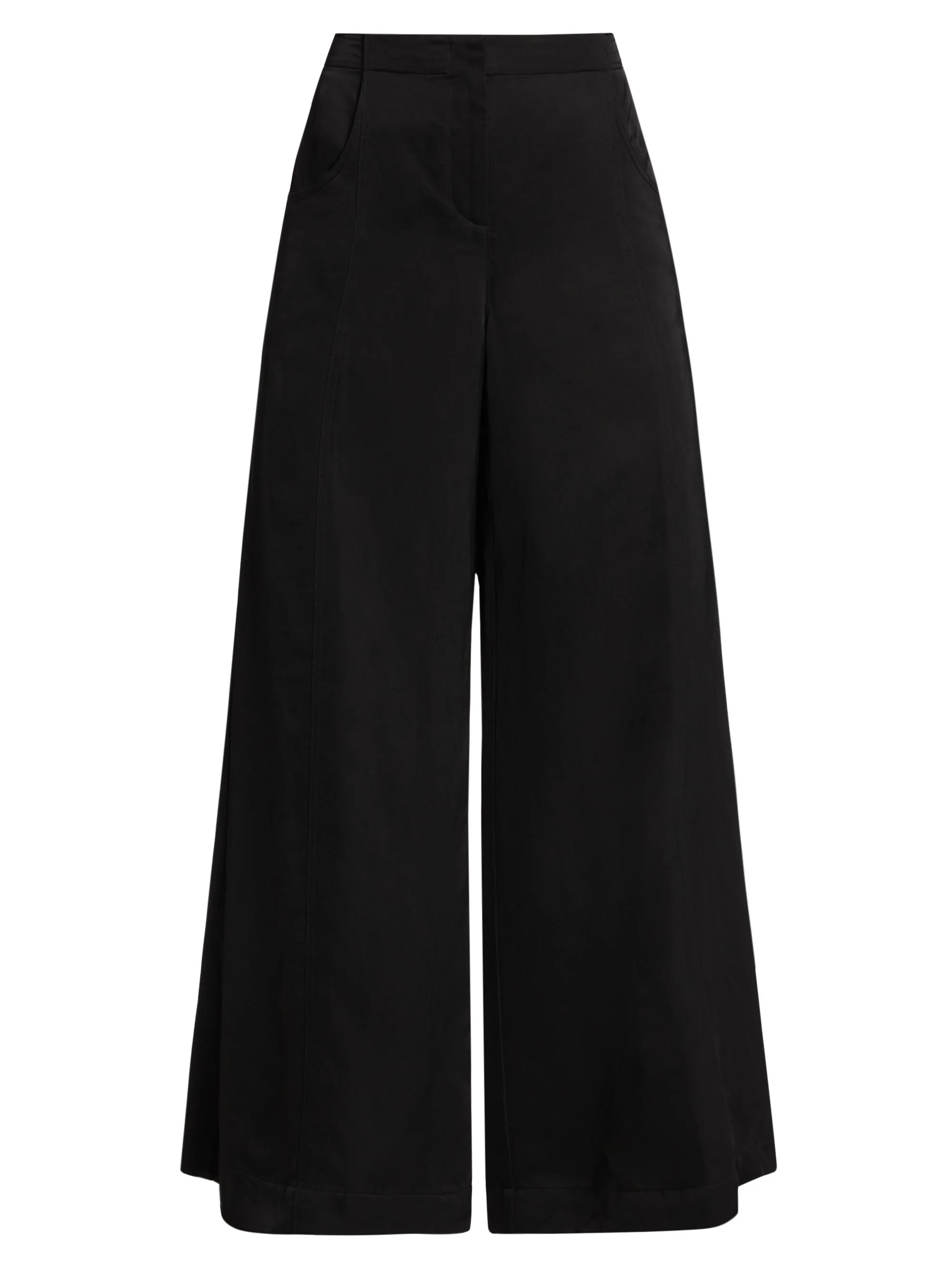 Women's Demie Linen-Blend Straight-Leg Pants - Black - 1