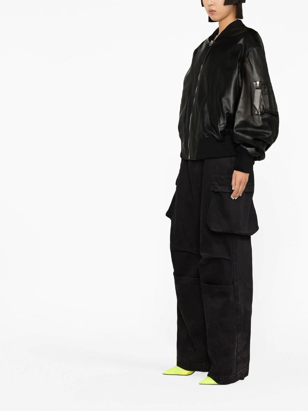 Anja leather bomber jacket - 3