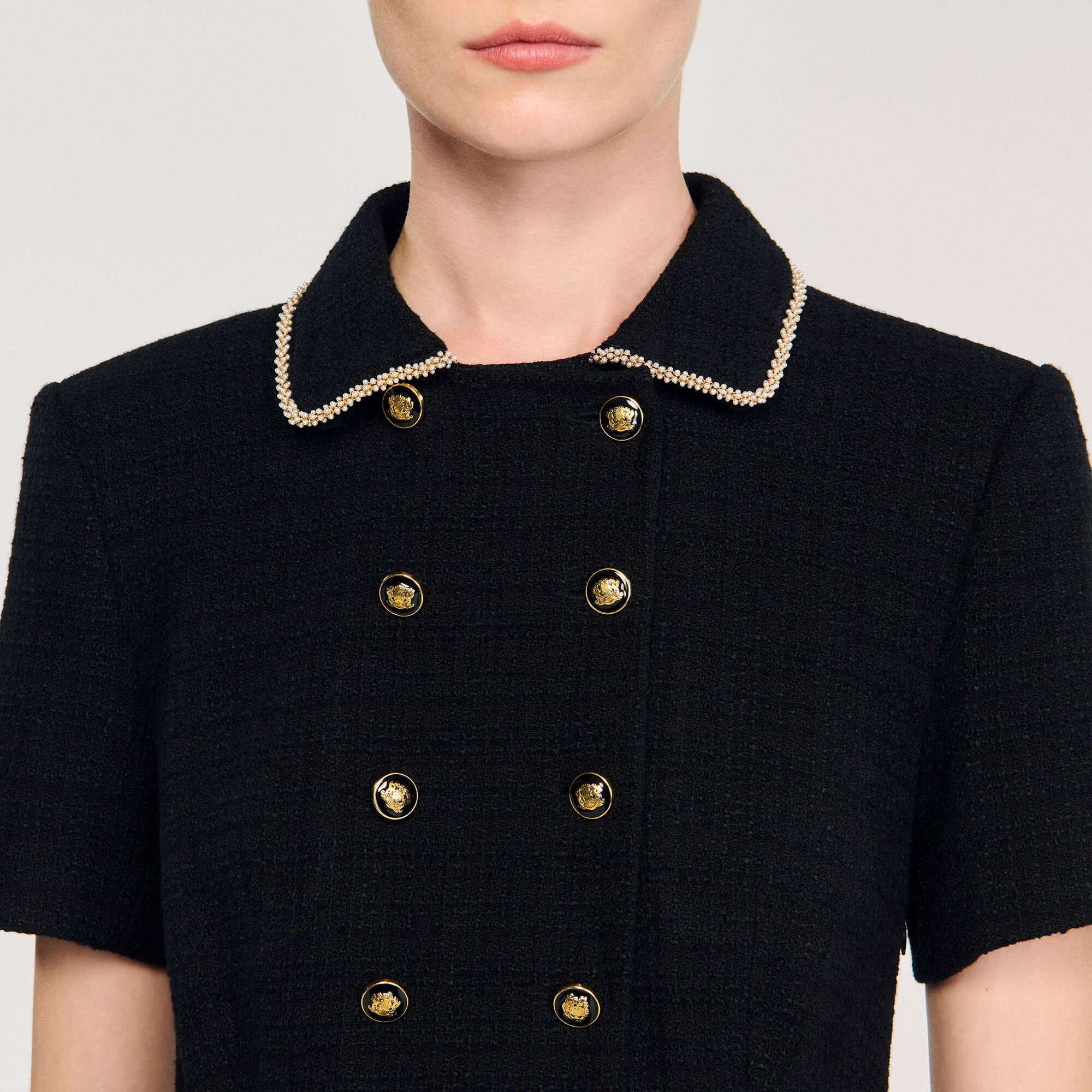 MINI BUTTONED TWEED DRESS - 3